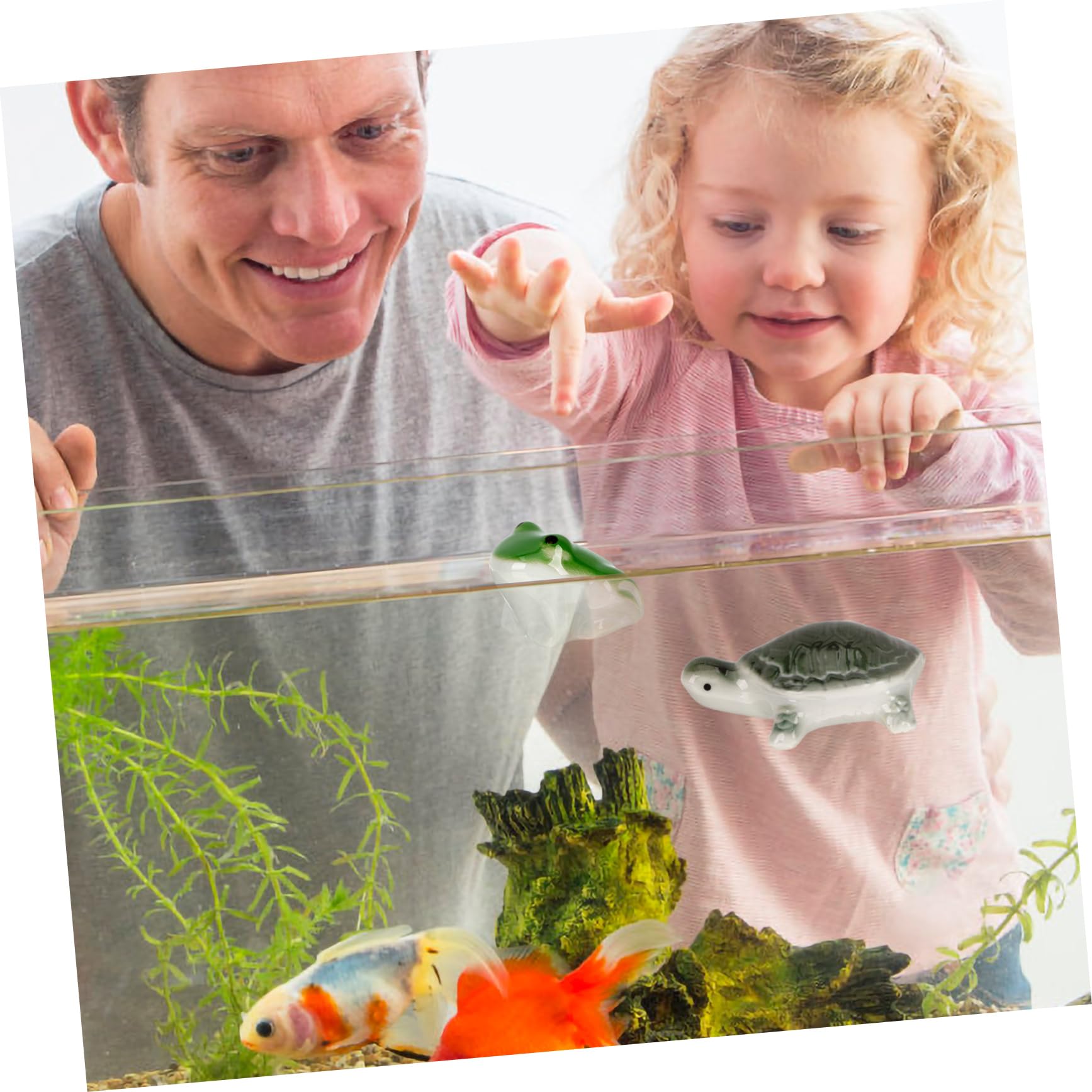 BESPORTBLE 15stücke Keramische Tierfiguren Für Aquarien Schwimmende Dekorationen Porzellan Für Fische Schildkröten Und Frösche Aquarienaccessoires Verschönerung Ihres Fischbeckens