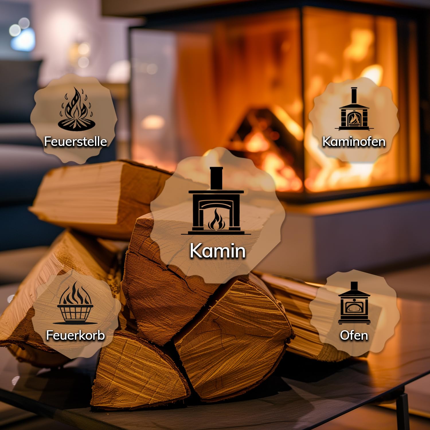 Landree Kaminholz Esche 18 kg für Kamin, Kaminofen, Lagerfeuer, Feuerschale und Ofen, 20-25 cm Scheitlänge, kammergetrocknet, Kaminofen Holz, Brennholz vom Familien-Holzhof aus Schleswig Holstein