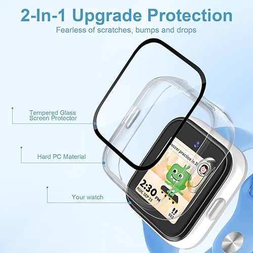 Miniatura 2 de Paquete de 3 fundas protectoras compatibles con SyncUp Kids Watch, protector de pantalla de policarbonato duro, vidrio templado integrado para
