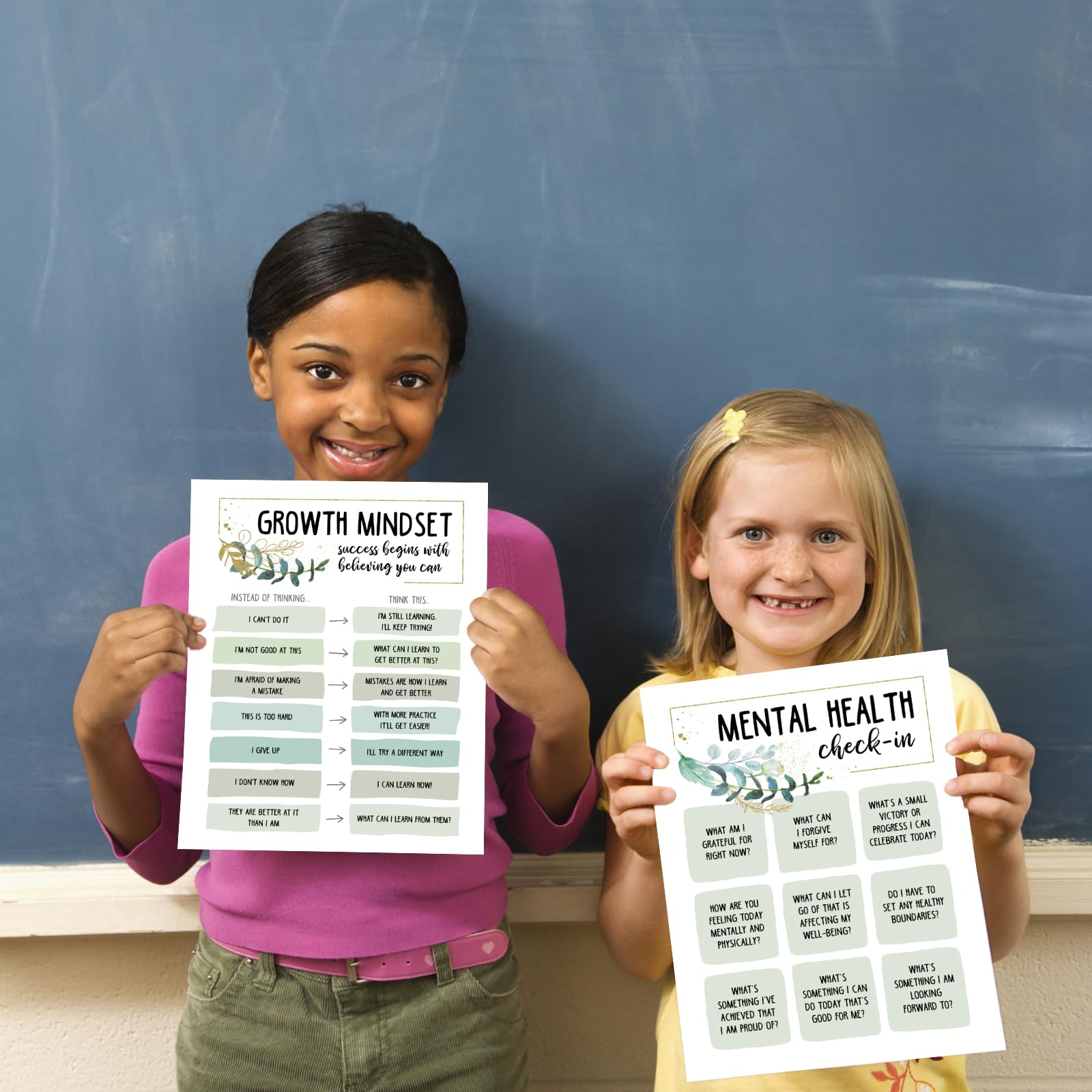 Affiches Santé Mentale Enfants - 12 Posters Éducatifs Sur Les Émotions - Pour Chambre, École, Cabinet Thérapeutique