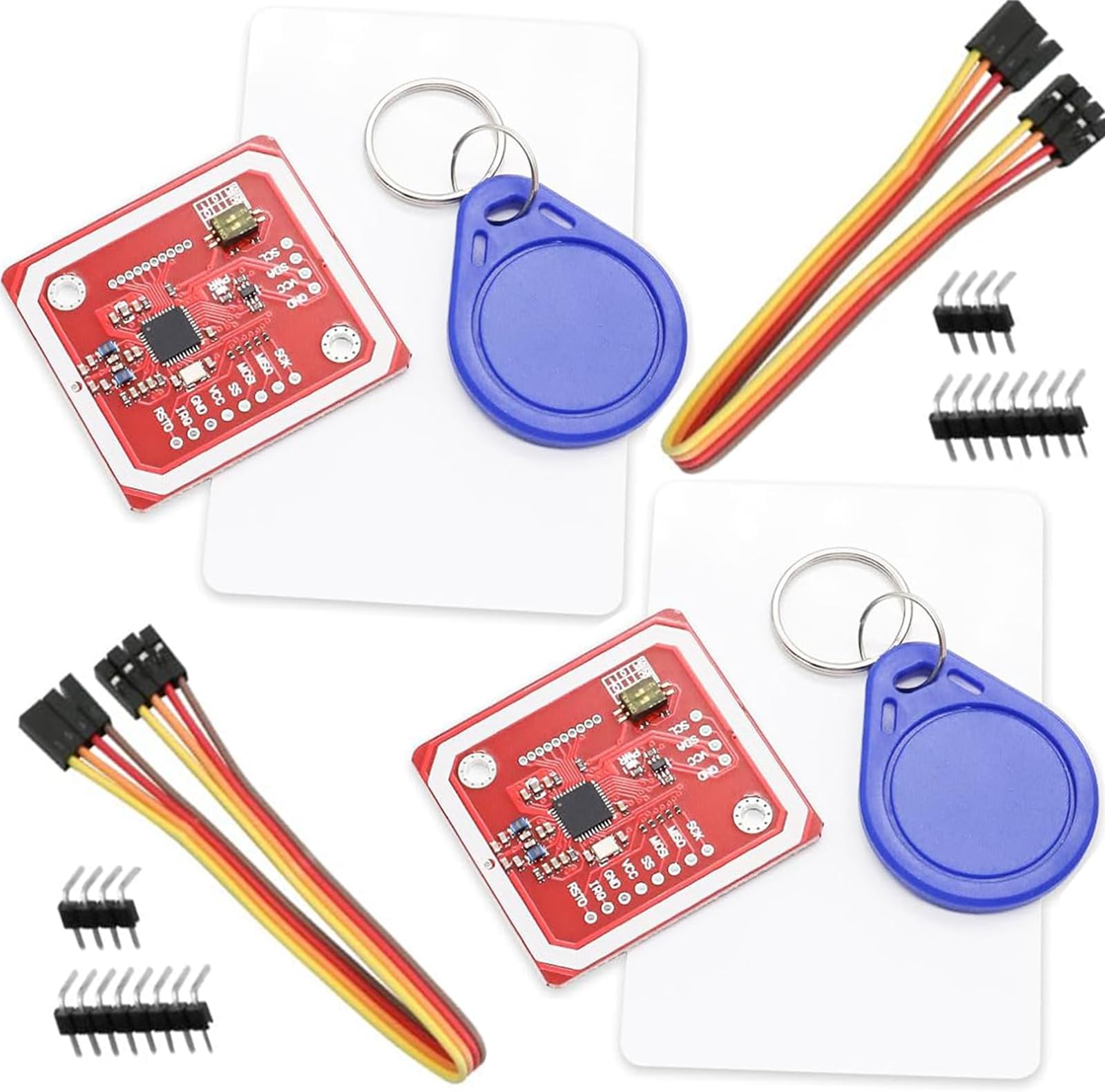 2 pcs PN532 NFC RFID Module, V3 Kit Reader Near Field Communication Reader Module Kit I2C SPI HSU, Near Field Communication Reader Module Kit I2C with S50 White Card, Key Card Compatible with