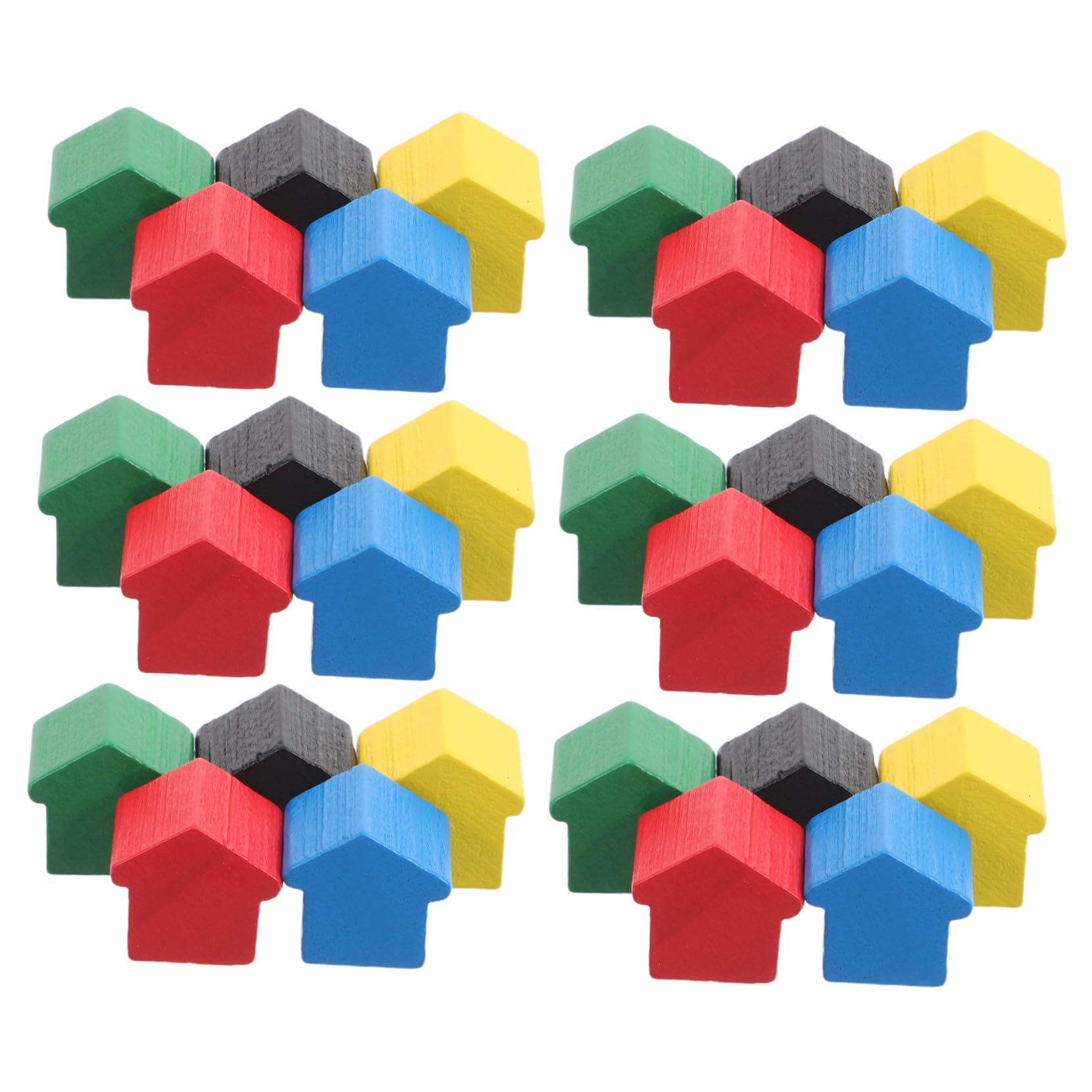 Abaodam 50pcs Wooden House Game Pieces for Board Game Fun Educational Mini Chess Set for Boys and Girls Property Trading Accessories