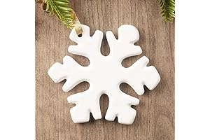 Ceramic Ornaments to Paint: 12 Blank Snowflake Porcelain Ornaments