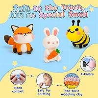 Vista 4 de Kits de arcilla seca al aire, arcilla para modelar para niños con herramientas de escultura y tutoriales, kit de manualidades mágicas de 12