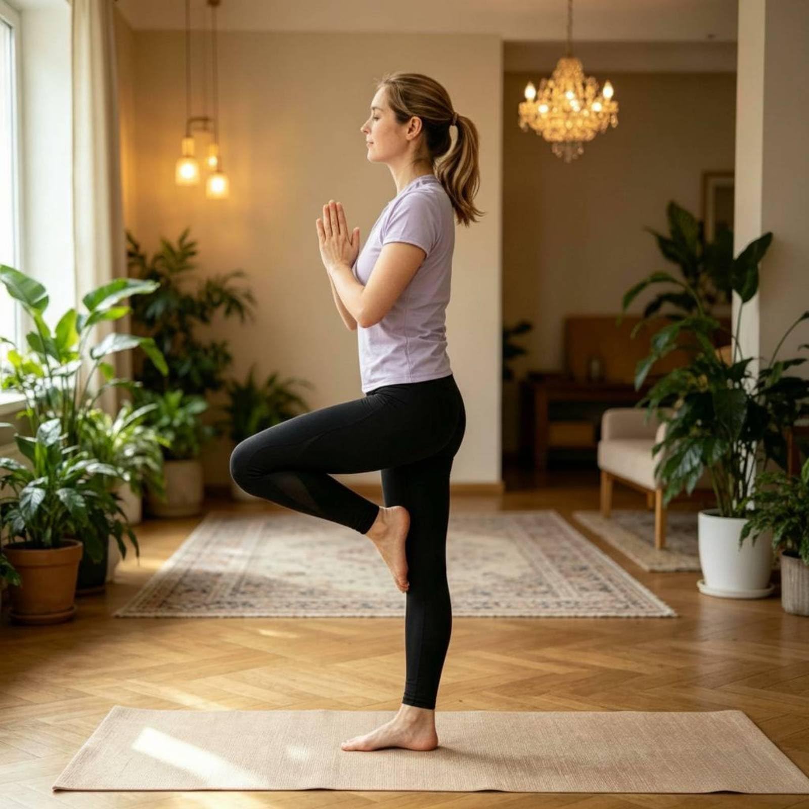MERIGLARE Fitnessmatte Rutschfest Trainingsmatte Übungsmatte Pilatesmatte mit Leinen PVC Material für Besseren Halt Stoßdämpfend Geräuschdämmend Leicht Aufrollbar für Zuhause