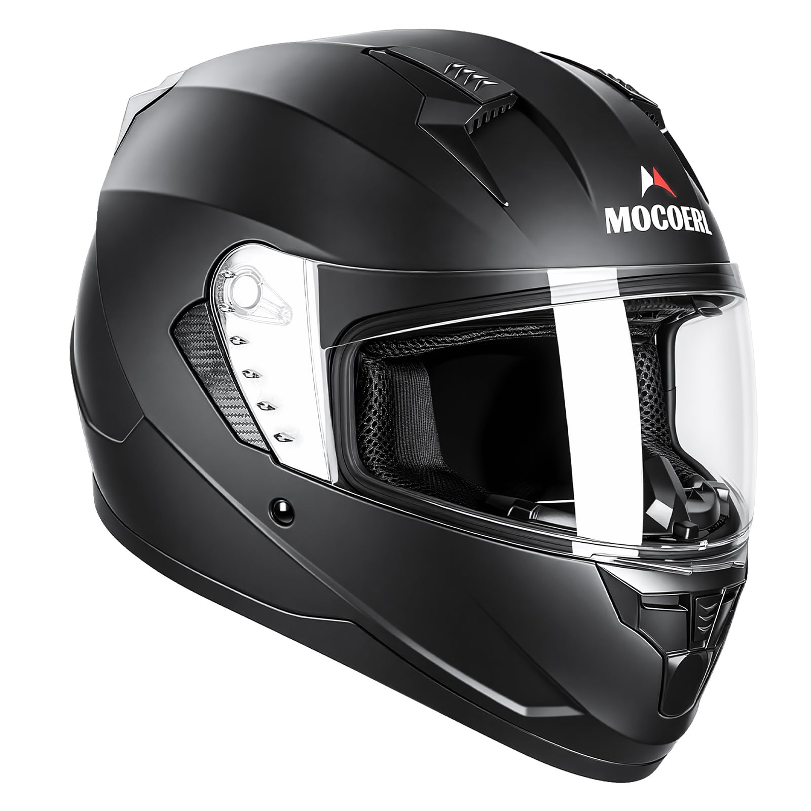 Integralhelm mit Sonnenblende | Motorradhelm Integralhelme | Motorradhelm Integralhelm Mofahelm ECE 22.06 | Kinn- & Kopfbelüftung | für Damen und Herren | Schwarz