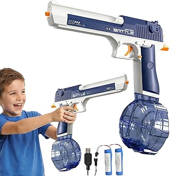 VikriDA Electric Water Gun with Free Extra Rechargeable Battery | 434CC + 58CC Capacity Water Blaster | 26–32 ft Long Range | Pool & Beach Summer Toy