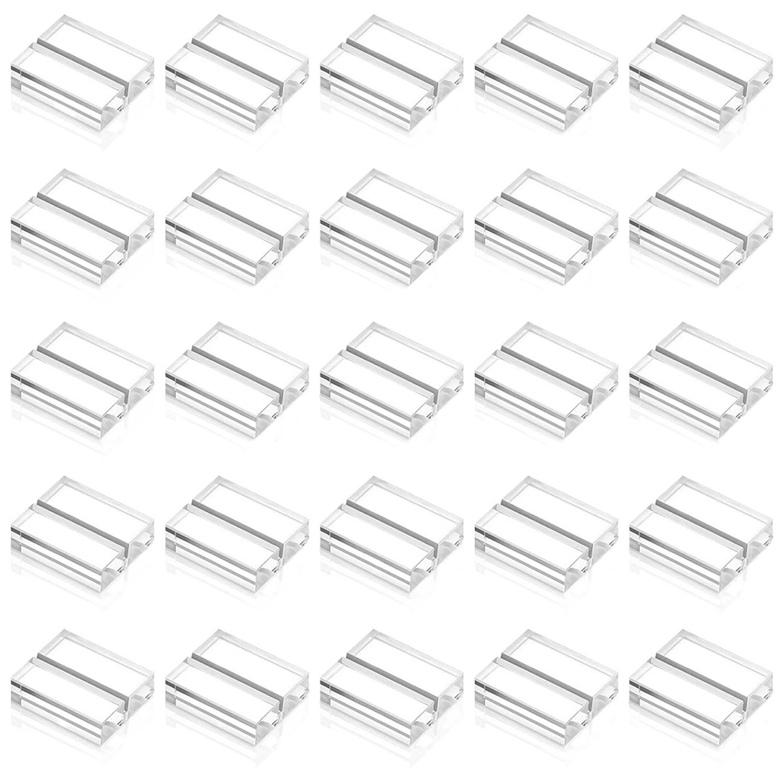 Ständer Tischkartenhalter 25 Stück Tischnummernständer Desktop Klarer Kartenständer Transparente Schilderhalter Für Hochzeitsfeiern(5x3x1cm)