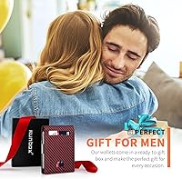 Vista 155 de RUNBOX - Carteras delgadas para hombre, cartera de piel con pinza para el dinero, cartera de bolsillo frontal con bloqueo RFID, tarjetero