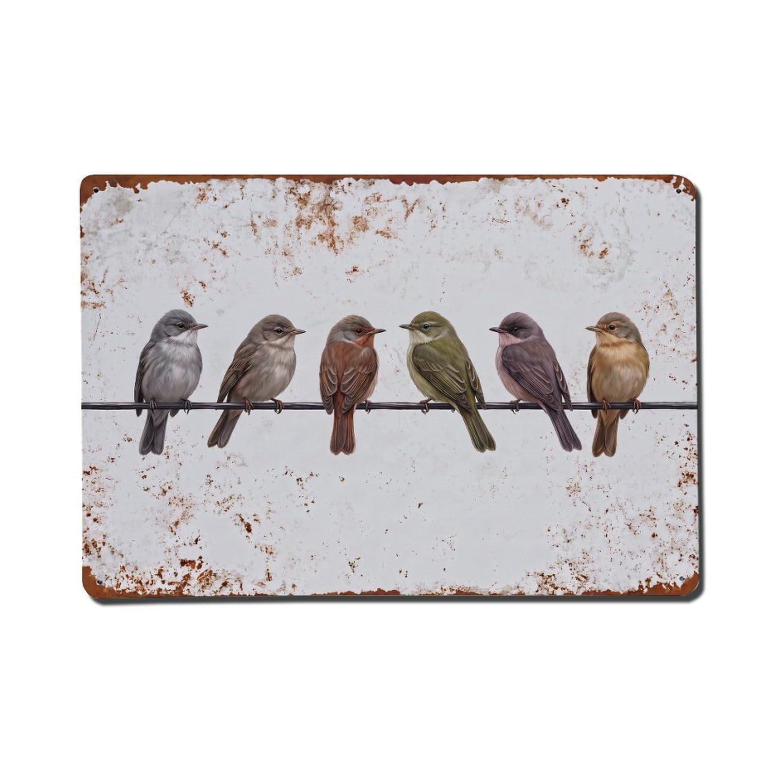 Vintage Retro Birds Whitethroat Metal Tin Sign
