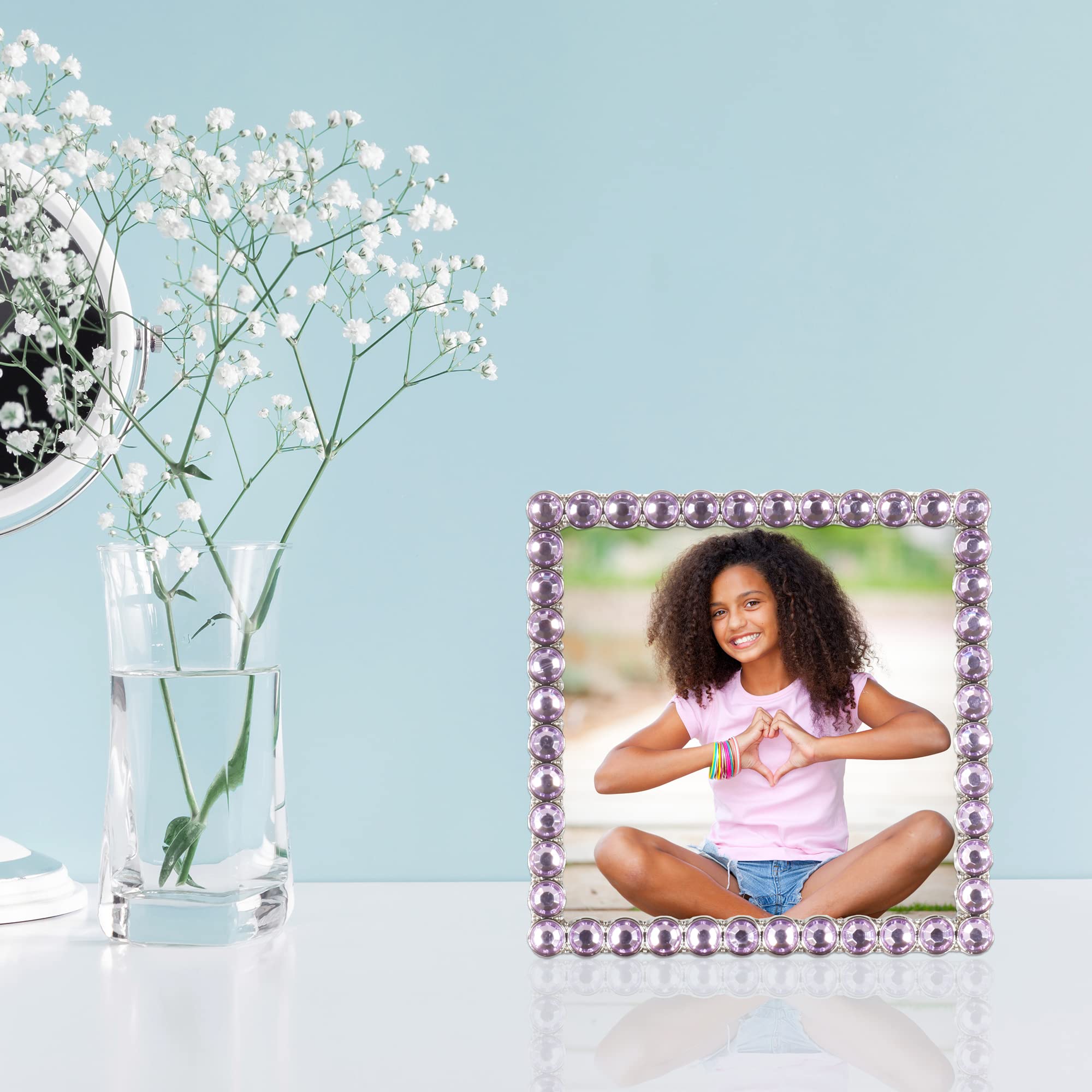 Amazon.com: 4x4 Silver Metal Sparkle Frame - Bright Lilac