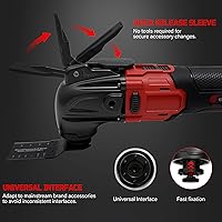 Vista 2 de Multiherramientas oscilantes para batería Milwaukee de 18 V, herramienta de molienda multiuso, ángulo de oscilación de 4°, 6 velocidades variables