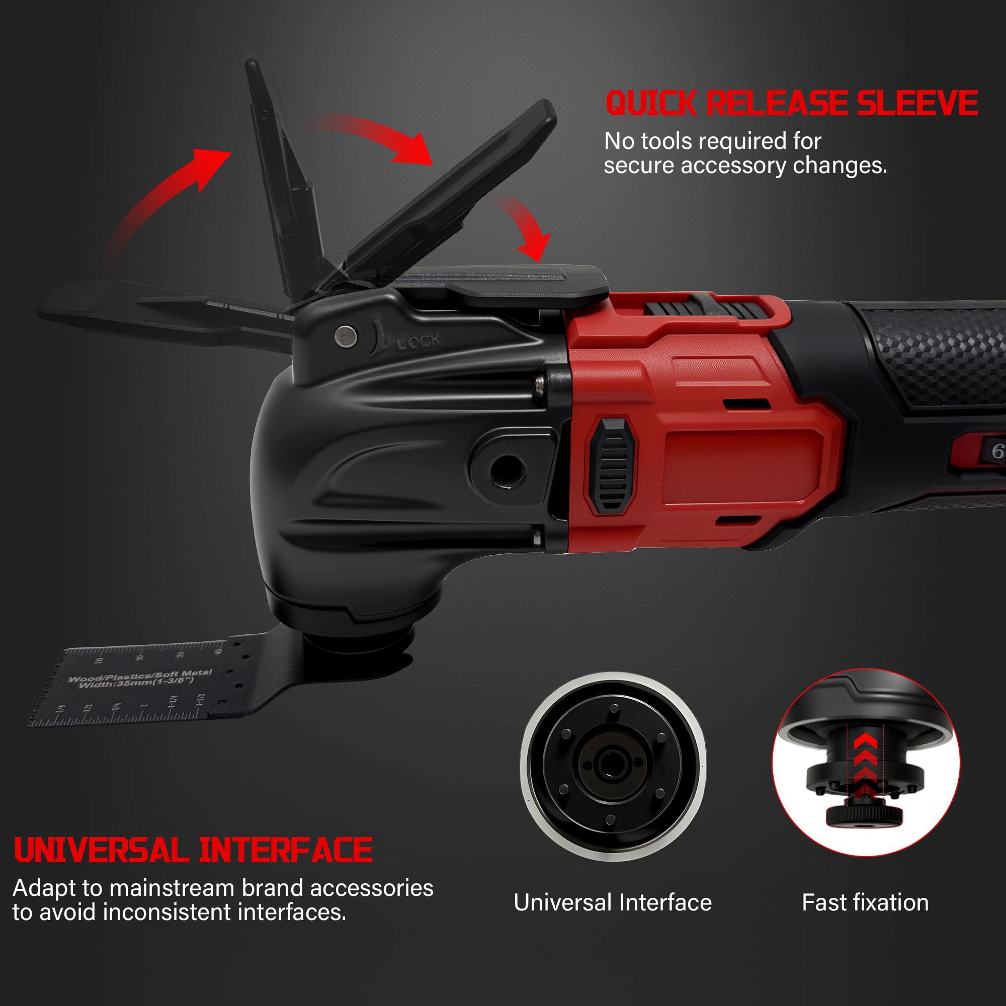 Milwaukee - Utensile multifunzione oscillante per batteria da 18 V, strumento di rettifica multiuso, angolo di oscillazione di 4°, 6 velocità variabili, design a lama rapida con 22 accessori per