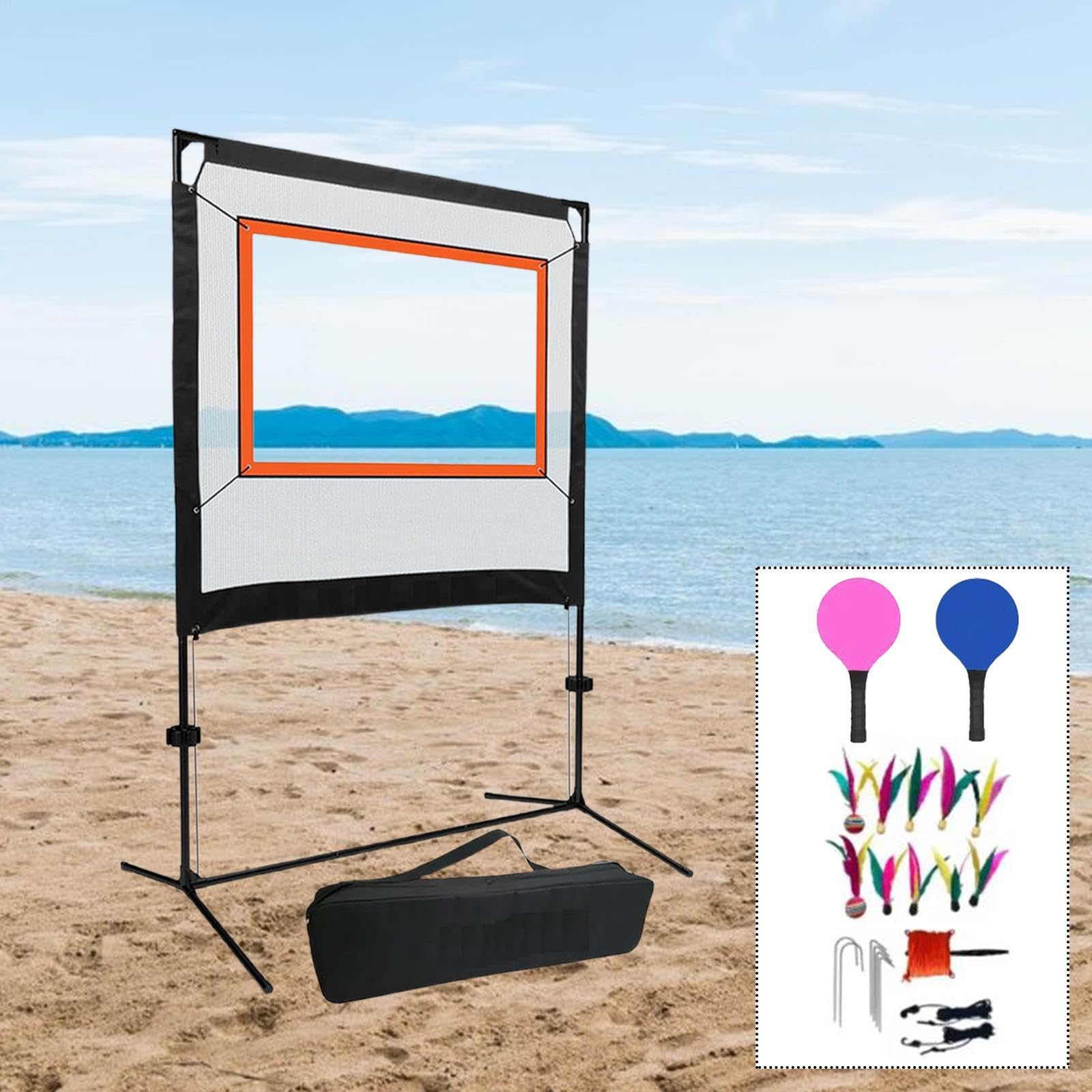 QSTDGVPW Badminton Net Sports Net with Storage Bag Adults with Shuttlecocks with Rackets for Sports Outdoor Backyard Training Parks