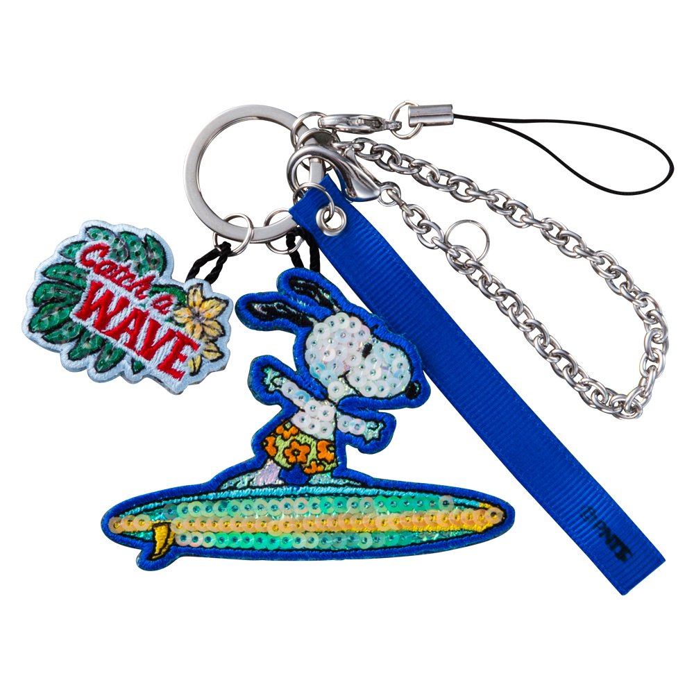 Snoopy sequins Charm strap surfing Minoda S02C8844 retrouver clés