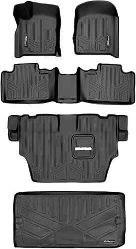 Miniatura 12 de MAXLINER - Juego de alfombrillas de ajuste personalizado de 3 filas compatibles con Dodge Durango 2016-2025 2-Negro -,Negro