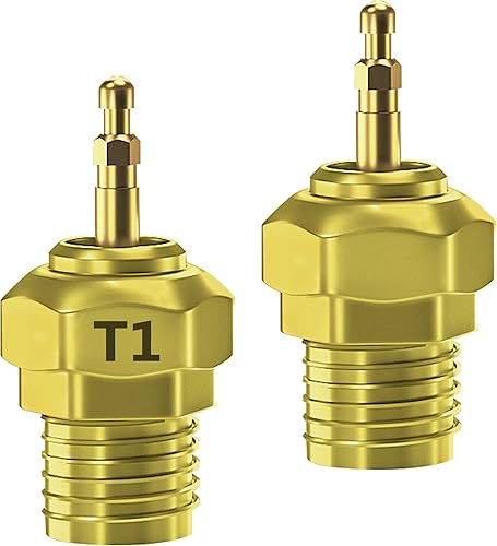 Miniatura 2 de 2 piezas de Vgoohobby Glow Plug chapado en oro universal T2 Hot Spark 70117 Nitro piezas de motor compatibles con 1/8 1/10 Traxxas Himoto Kyosho HSP