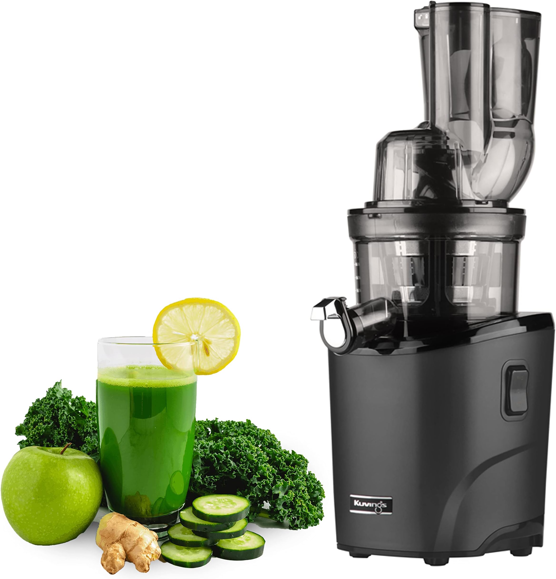 Kuvings REVO830 Black Luxury Cold Press Whole Slow Juicer, World's 1st Patented Auto-Cutting Auger to reduce juicing time, 12 Yrs Motor Warranty, 240W Strong Motor, All-in-1 Fruit & Vegetable Juicer