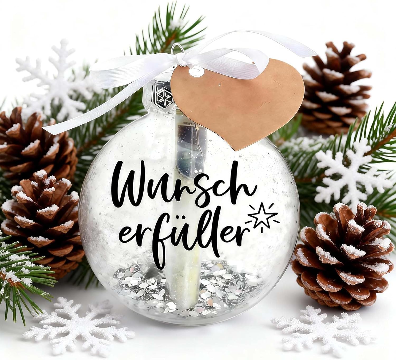 Wish Fulfiller Money Gift Ball DIY - Creative Money Gifts Birthday & Wedding - Transparent Money Gifts Packaging with Test Tube, Glitter & Heart Pendant