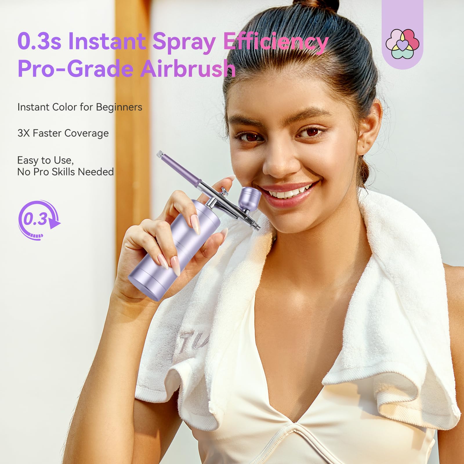 SAVILAND Advanced Airbrush Set: Instant Ombre & French Nails Airbrush für Nägel Instant Color Dual Mode Nagel Airbrush Maschine mit 6 Airbrush Gel Nagellack Set Airbrush Reiniger Schablonen Salon