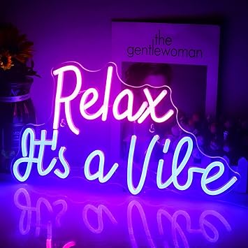 LED Neon Sign Relax It's a Vibe Neon Night Light For Bar Studio Club Party Room Wall Decor Acrylic Transparent Neon Light