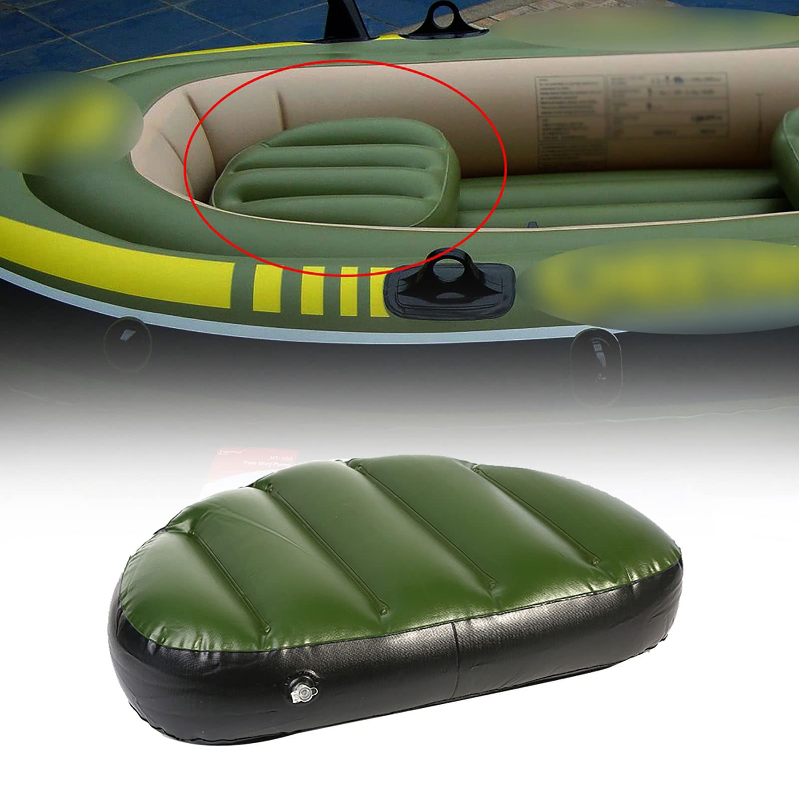Pack of 2 Inflatable Boat Cushion, Adjustable Inflatable Seat for Boating Blow up Seat Cushion for Fishing Soft PVC for Outdoor Camping