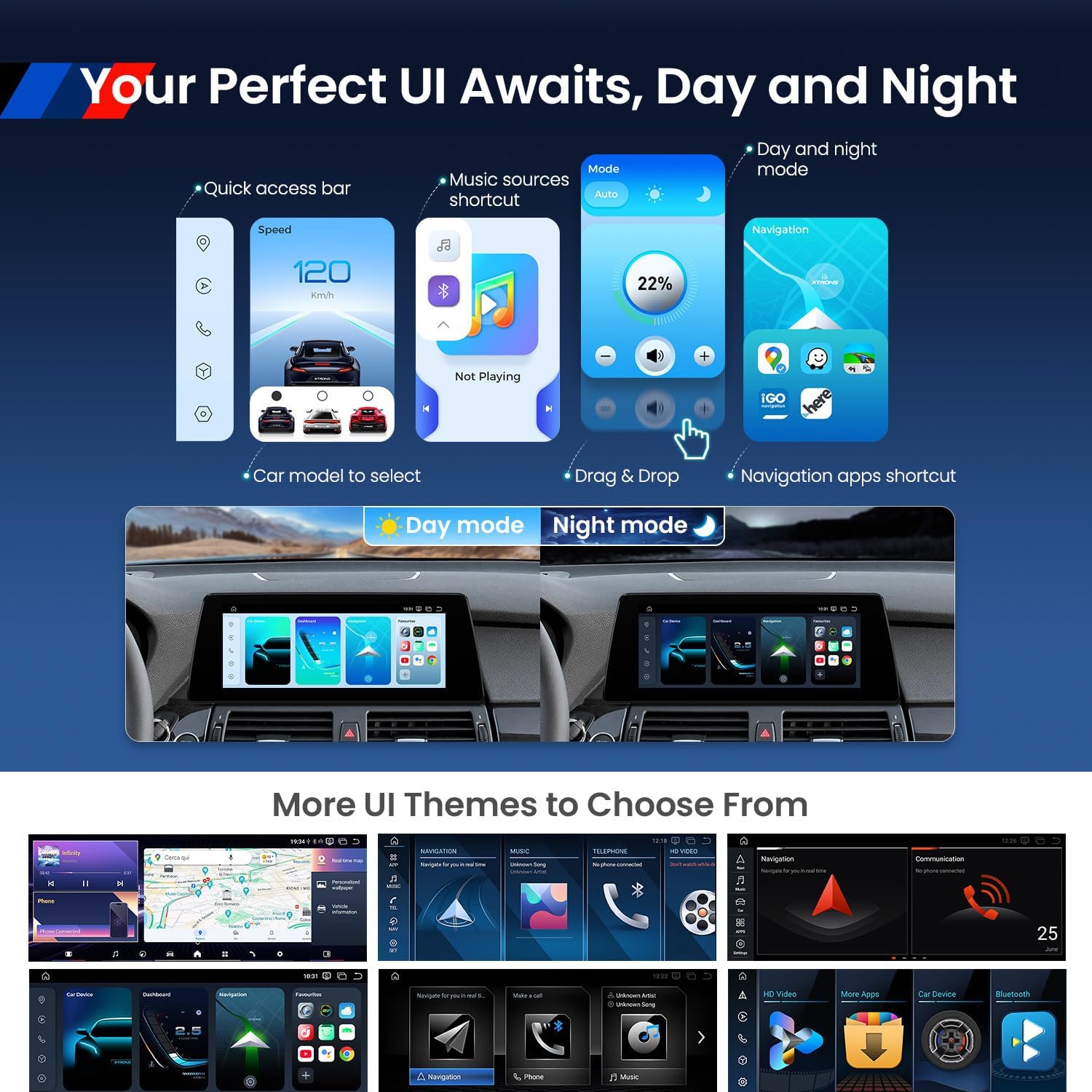 XTRONS Qualcomm 662 Android Car Stereo for BMW X5 E70 / X6 E71 (2007-2010) CCC System, 10.25 Inch IPS Touch Screen GPS Navigation Support Wireless CarPlay Android Auto Backup Camera (8+128GB)
