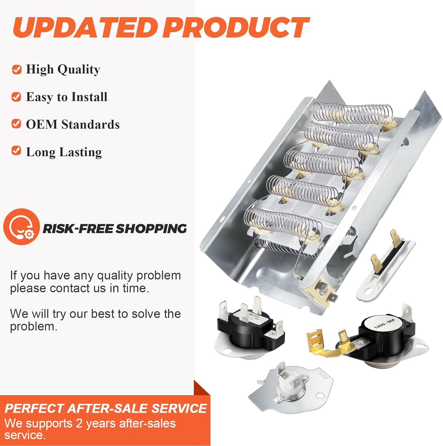 2026 UPGRADE 4531017 279838 Dryer Heating Element Kit for Whirlpool Kenmore 70 80 Series Model 110 Roper Maytag Crosley Amana Dryer Replace WED4815EW1 MEDX655DW1 MEDC215EW1 NED4600YQ1 by Beaquicy