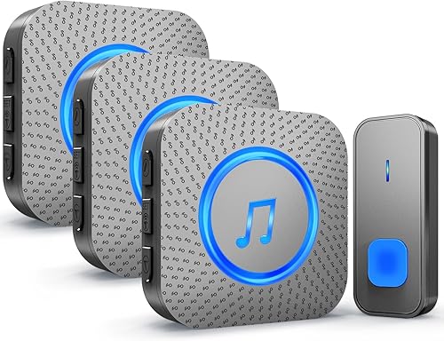 Miniatura 12 de SURFOU Timbre inalámbrico, impermeable, fácil instalación - rango de 1300 pies, 55 tonos, 5 niveles de volumen ajustables - flash LED