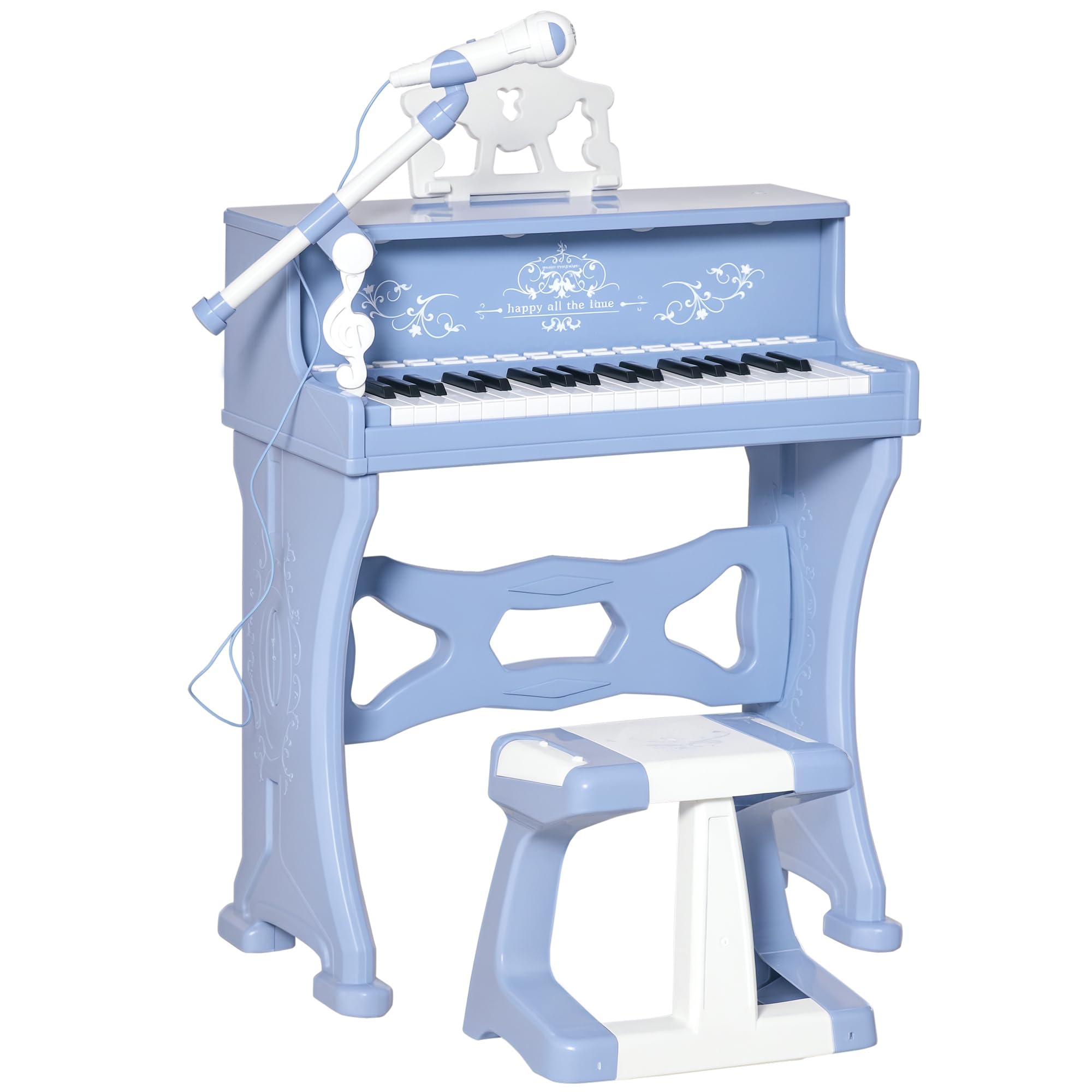 HOMCOM 37 Key Mini Grand Piano Toy - Blue