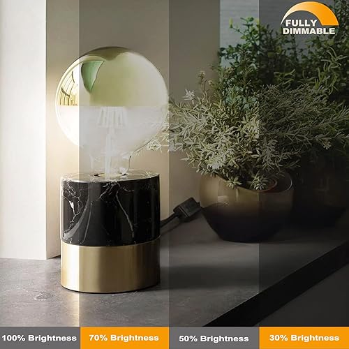 Miniatura 3 de Bombilla media dorada regulable, bombilla de luz de día de 5000 K, LED de 6 W (equivalente a 60 vatios), bombilla Edison vintage G25, antirreflejos,