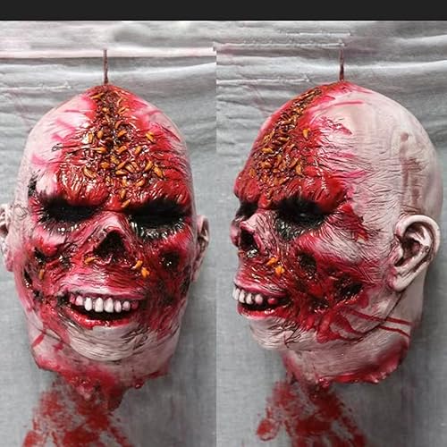Decoraciones colgantes de cabeza dividida para Halloween, cuerpo sangriento aterrador, cuerpo sangriento, tamaño real, real, accesorios de colgante