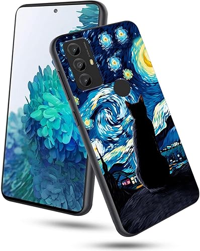 Funda de teléfono para Motorola Moto G Play 2023 para Moto G Power 2022, funda delgada de silicona de TPU suave con diseño Art Galaxy Cat para