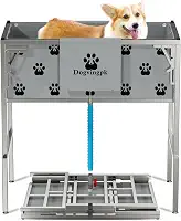 Banheira dobrável elevada para cães com ralo de capacidade de 136 kg, estação de lavagem de chuveiro portátil para animais de estimação, cuidados com o banho, cães pequenos, médios e grandes