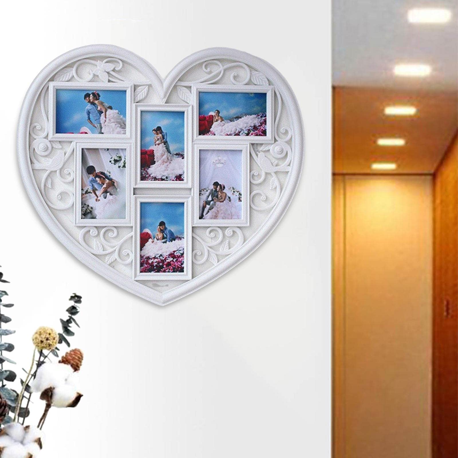 Cornici Portafoto da Parete, Collage di Foto, Cornici Bianche per Foto di Famiglia per L'arredamento di Casa