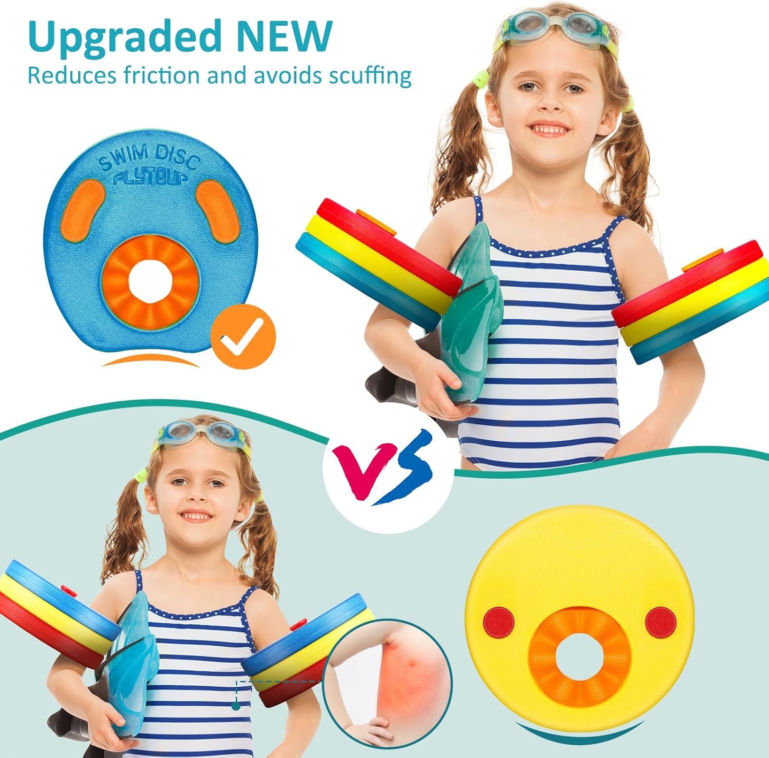 Manguitos Evolutivos Discos para Bebés Y Niños - Manguitos De Natación Seguros Y Ajustables, Ideales para Aprender A Nadar - Hechos De Goma Eva para Mayor Flotabilidad