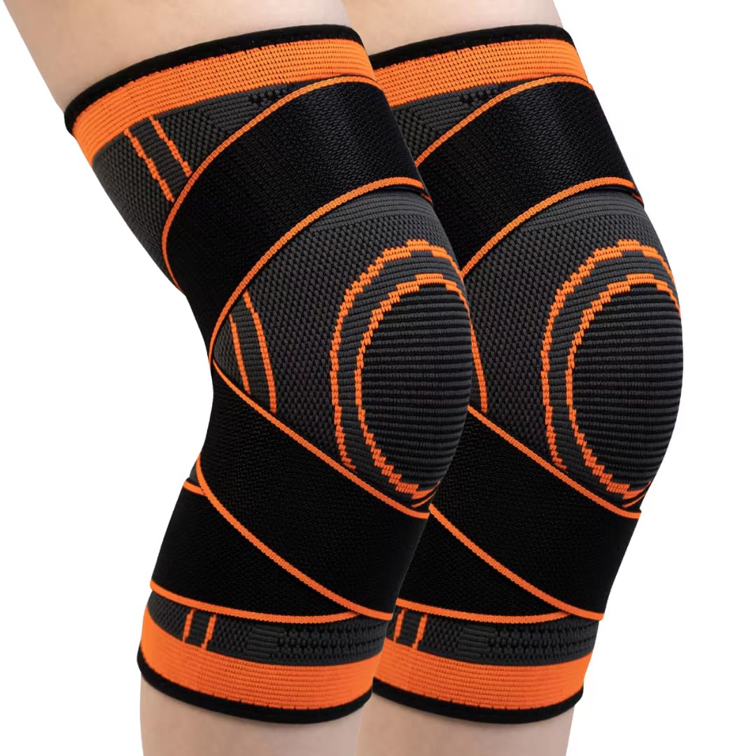 Laughhe Ginocchiere Elastiche 2 Pezzi - Supporto Ginocchio Uomo/Donna Per Sport E Dolori Articolari