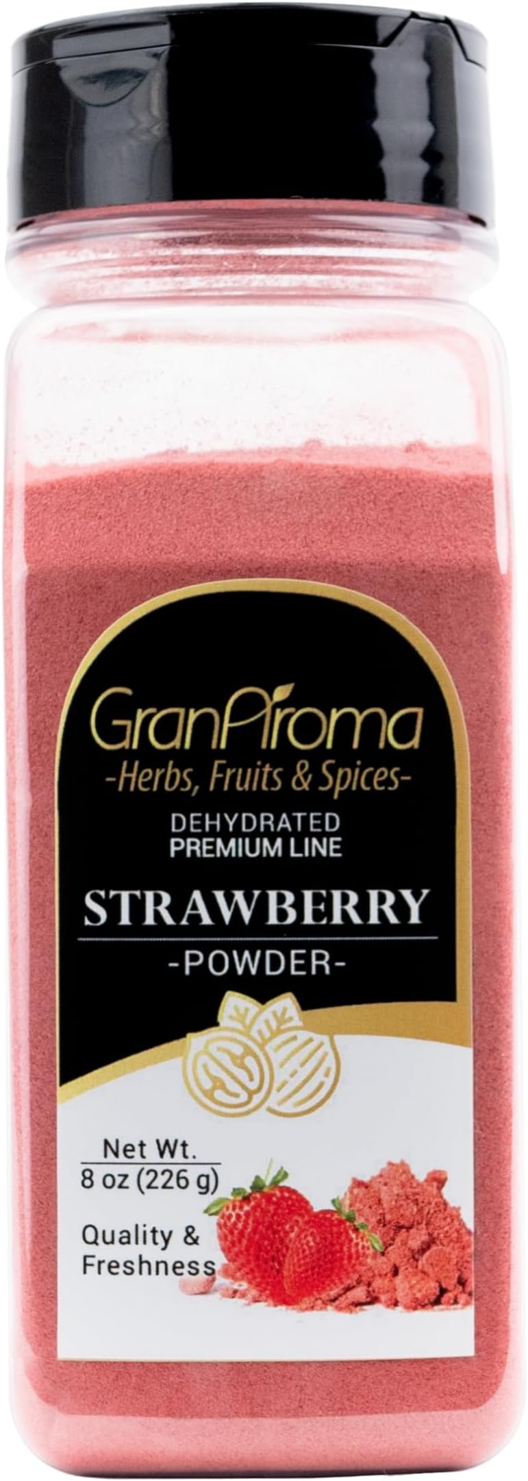GranAroma Strawberry Fruit Powder, Juicy, Zesty, Perfect for Smoothies, Baking, Desserts, and Beverages (8 Ounce)