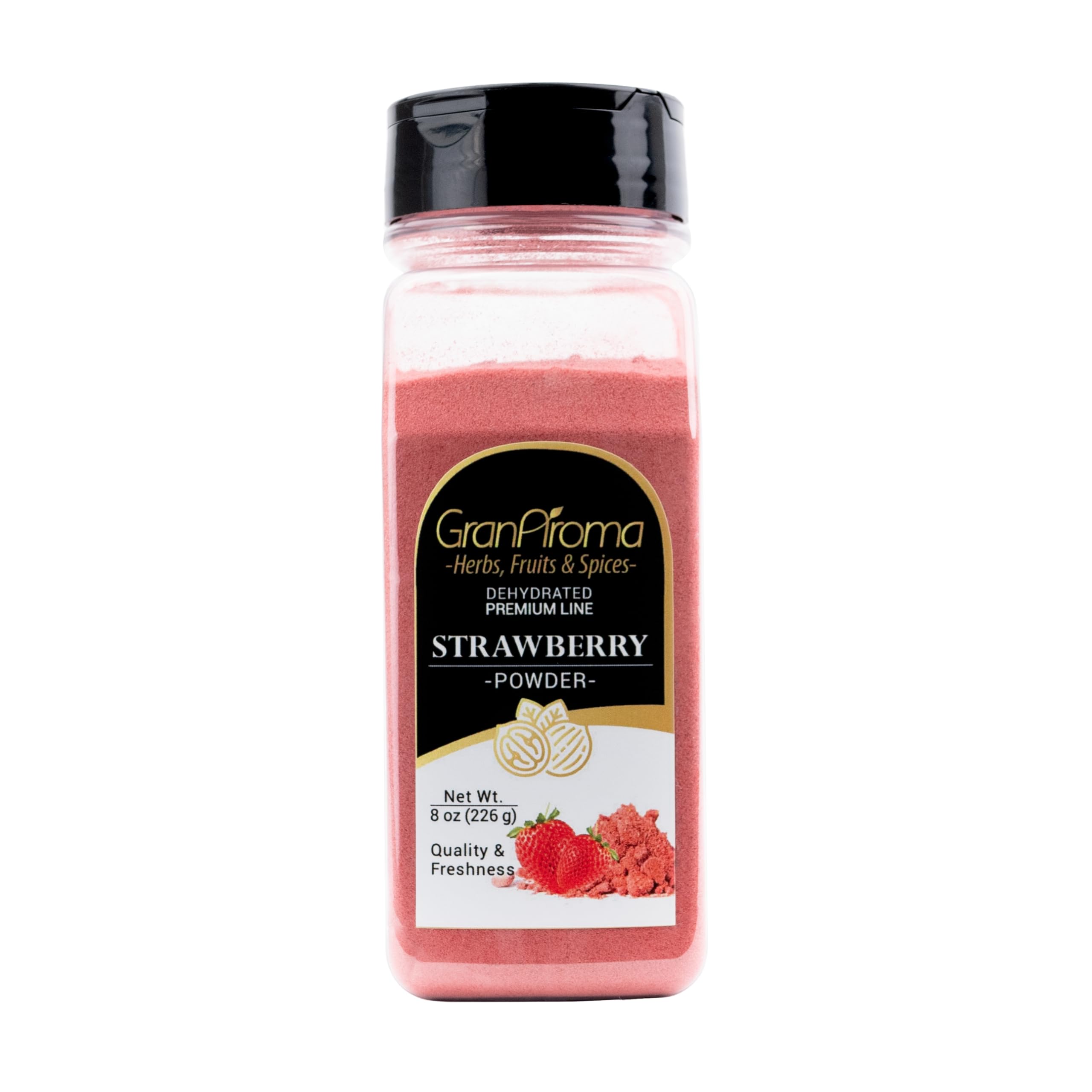 GranAroma Strawberry Fruit Powder, Juicy, Zesty, Perfect for Smoothies, Baking, Desserts, and Beverages (8 Ounce)