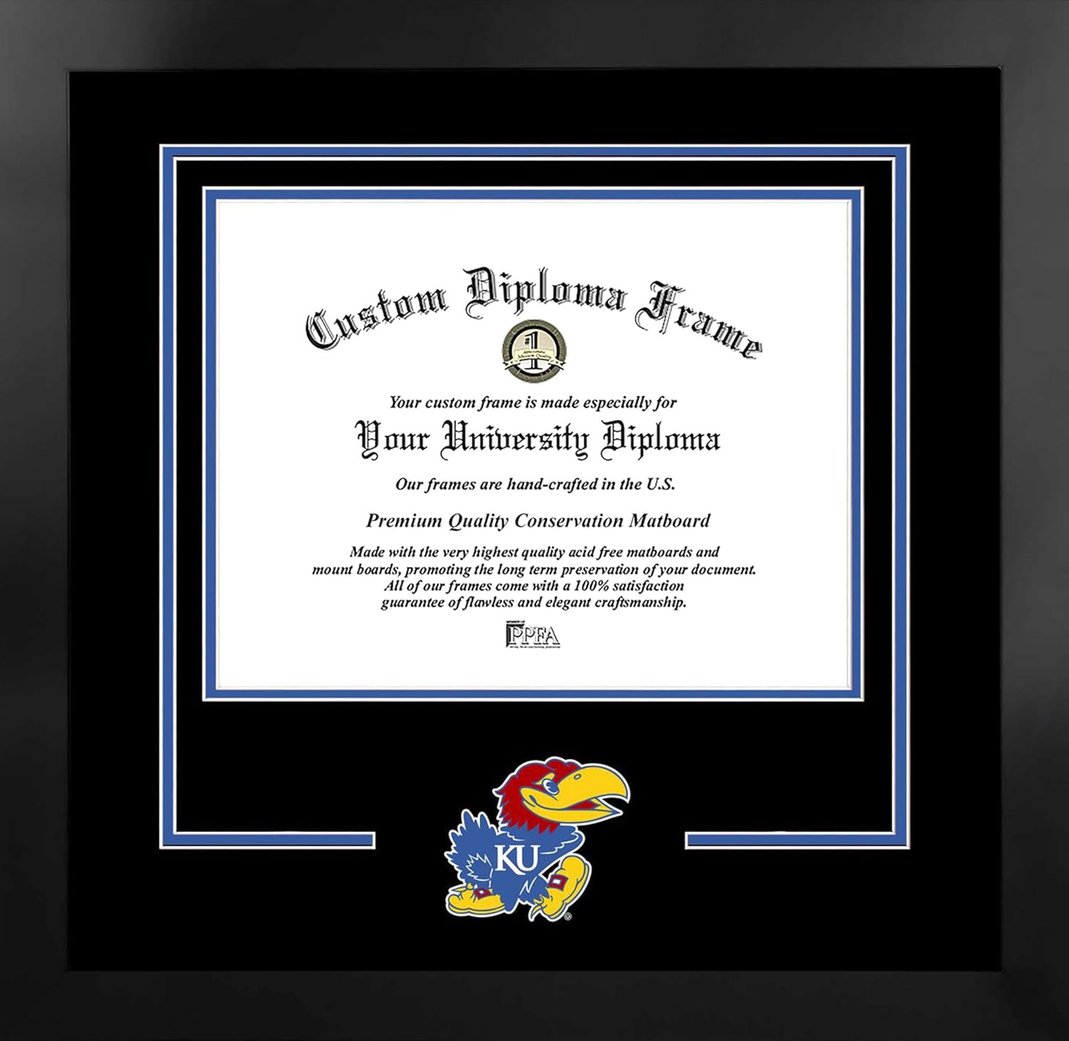 Campus Images NCAA Unisex Spirit Diploma Manhattan Black Frame with Bonus Lithograph (Value Savings $59)