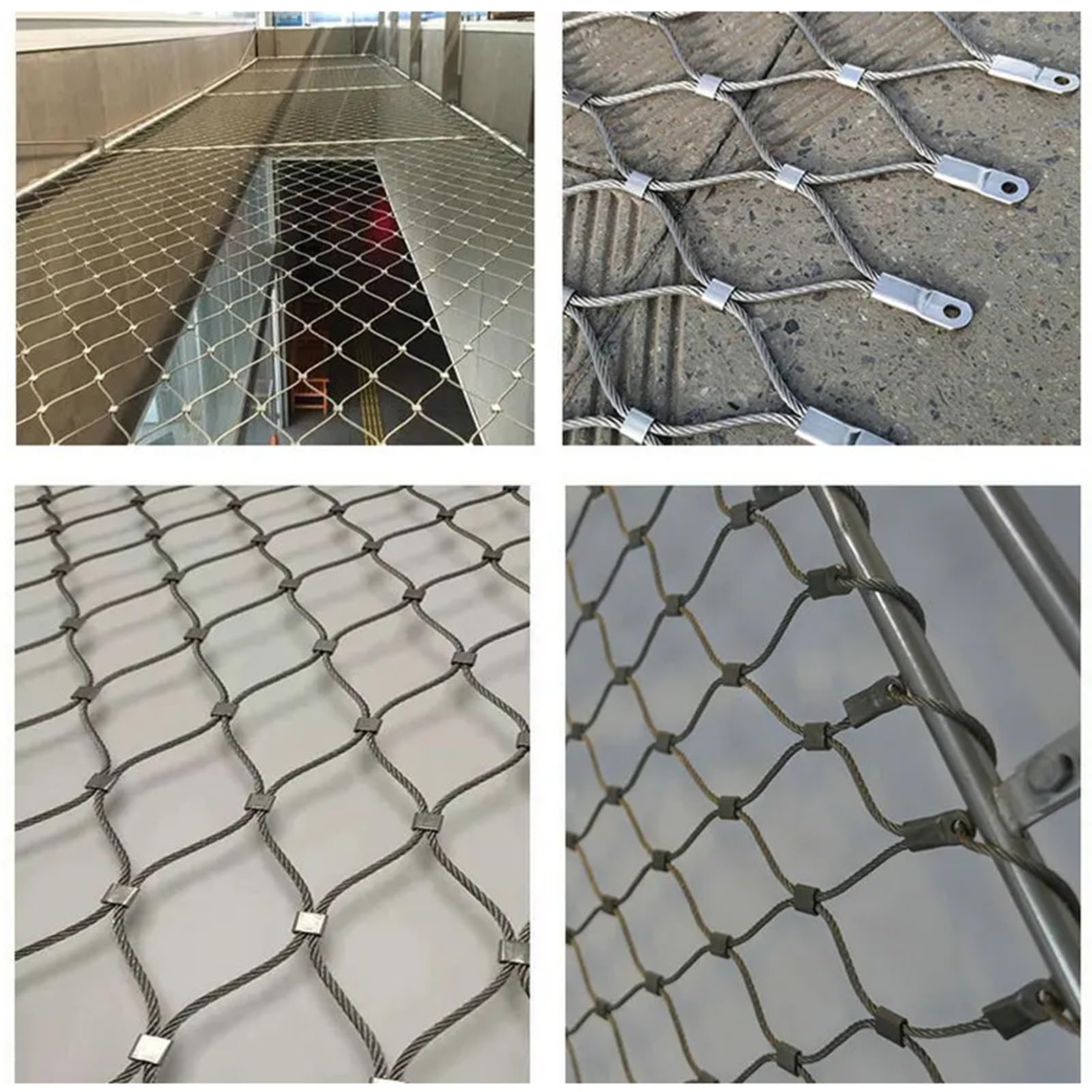 Rete di sicurezza in acciaio inox 2,4 x 2,4 m – Reu 304 Mesh per la costruzione di recinzioni da giardino e la protezione degli animali – Rete di protezione anticaduta per uso esterno
