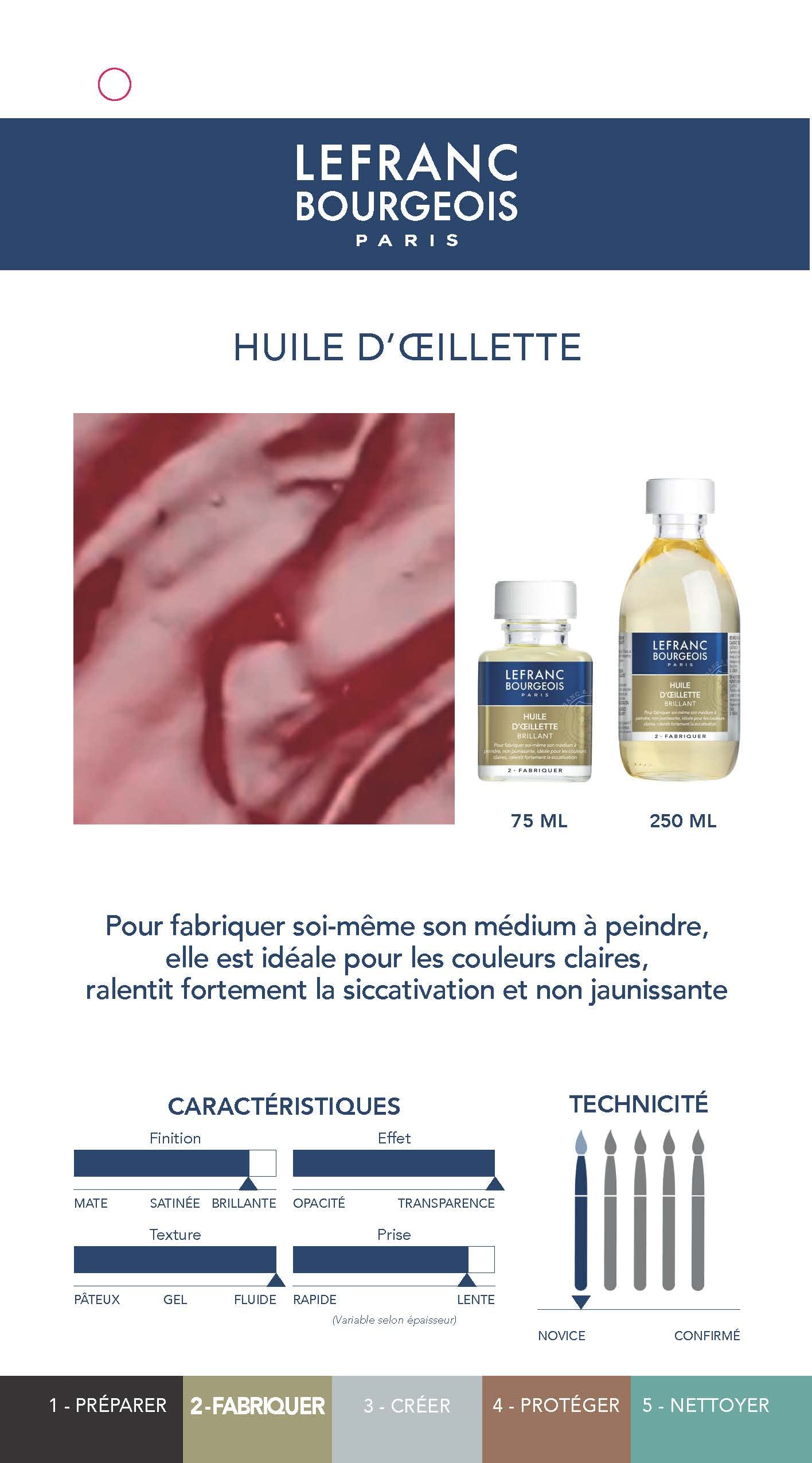 Lefranc Bourgeois Additif - Huile d'Oeillette Flacon 250ml