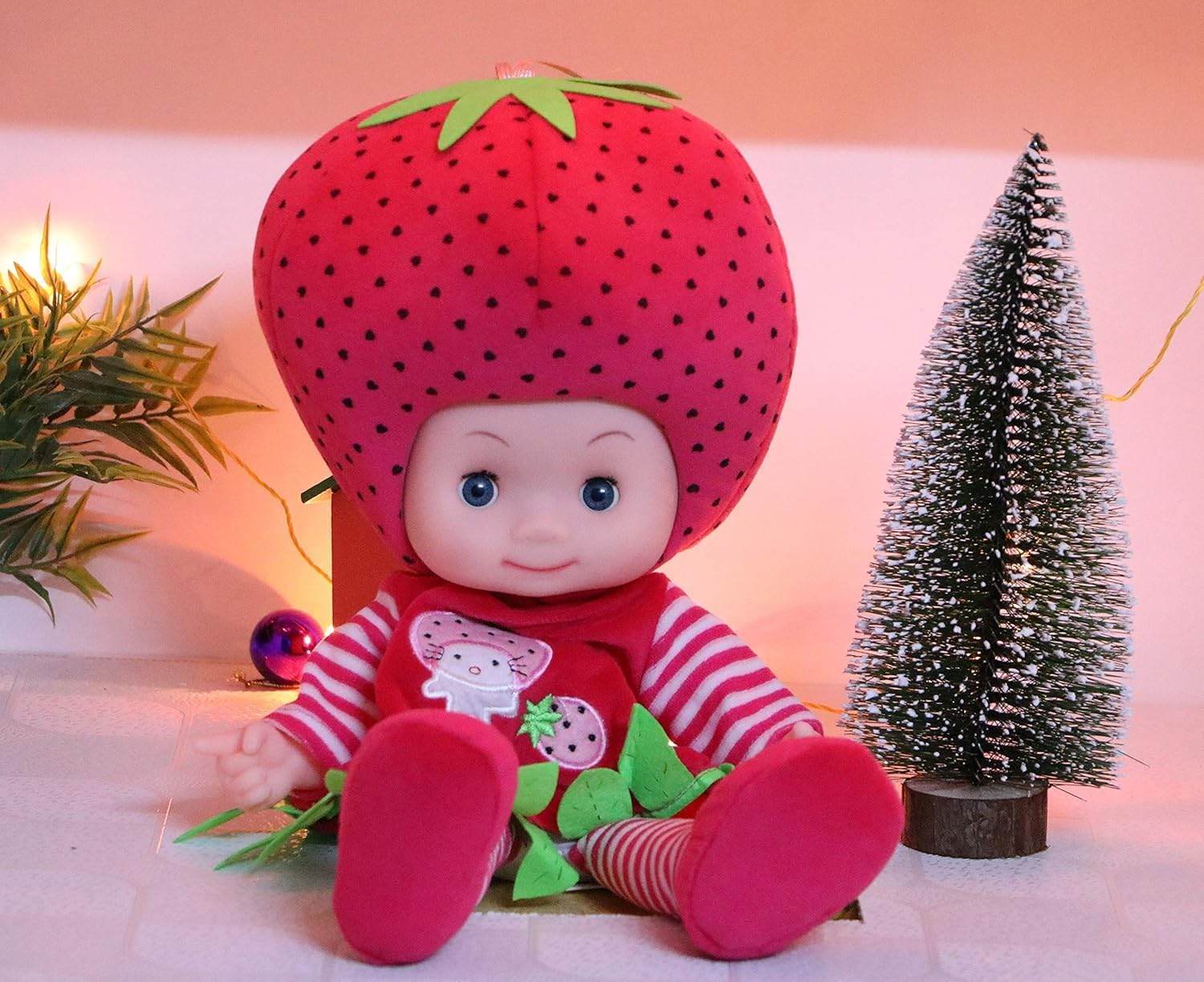 1 Pieces Cute Design Musical Rhymes Singing Fruit Design Doll with Touch Sensors Non Toxic Material Design (Multicolour)