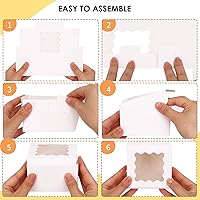 Vista 3 de TOMNK 100pcs White Cookie Boxes with Window,4x4x2.5 Inch Small Bakery Boxes, Cookie Boxes Bulk for Small Cake, Treats, Donuts, Candy on Valentine's