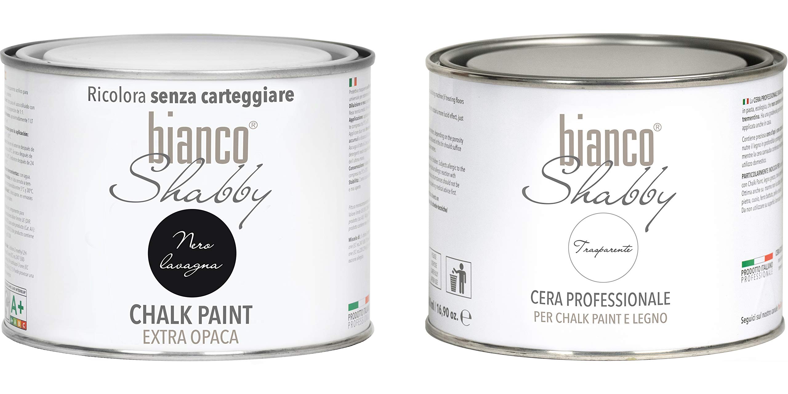 Chalk Paint & Cera Neutra – Pintura Shabby Chic + cera profesional, negro