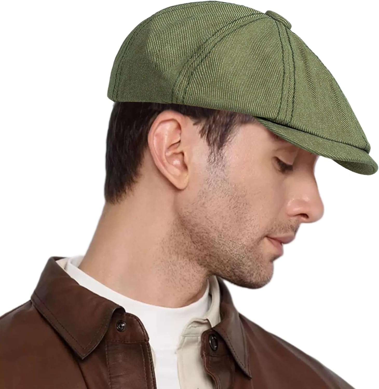 Mens Newsboy Cap Flat Gatsby Hat Ivy Cabbie Hat 100% Cotton Golf Cap Boyfriend Gifts