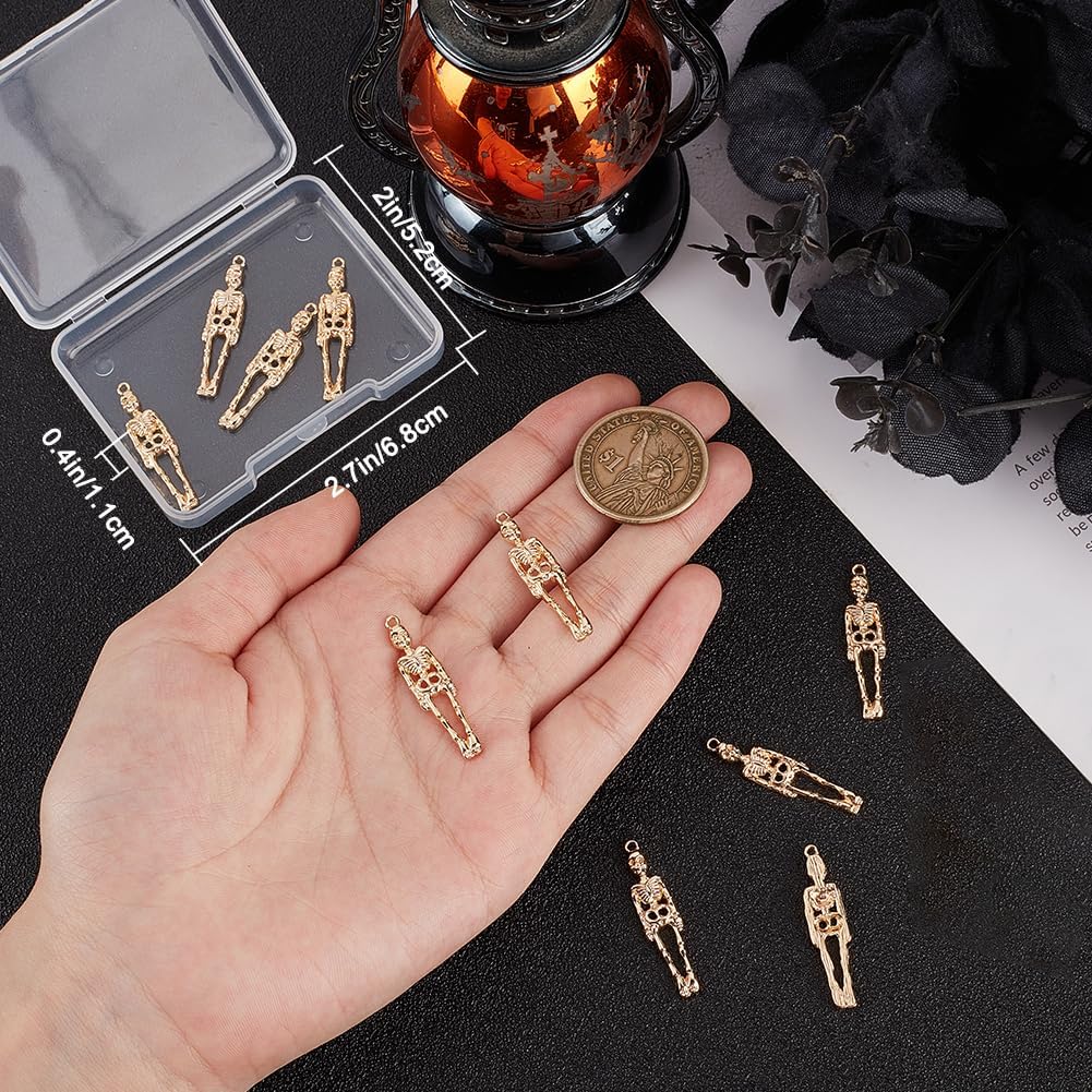 Beebeecraft 1 Box Real 18K Gold Plated Halloween Charms Bulk Pendants Dangle Charm for Jewelry Making Earrings Bracelets Necklace Keychains DIY Crafts