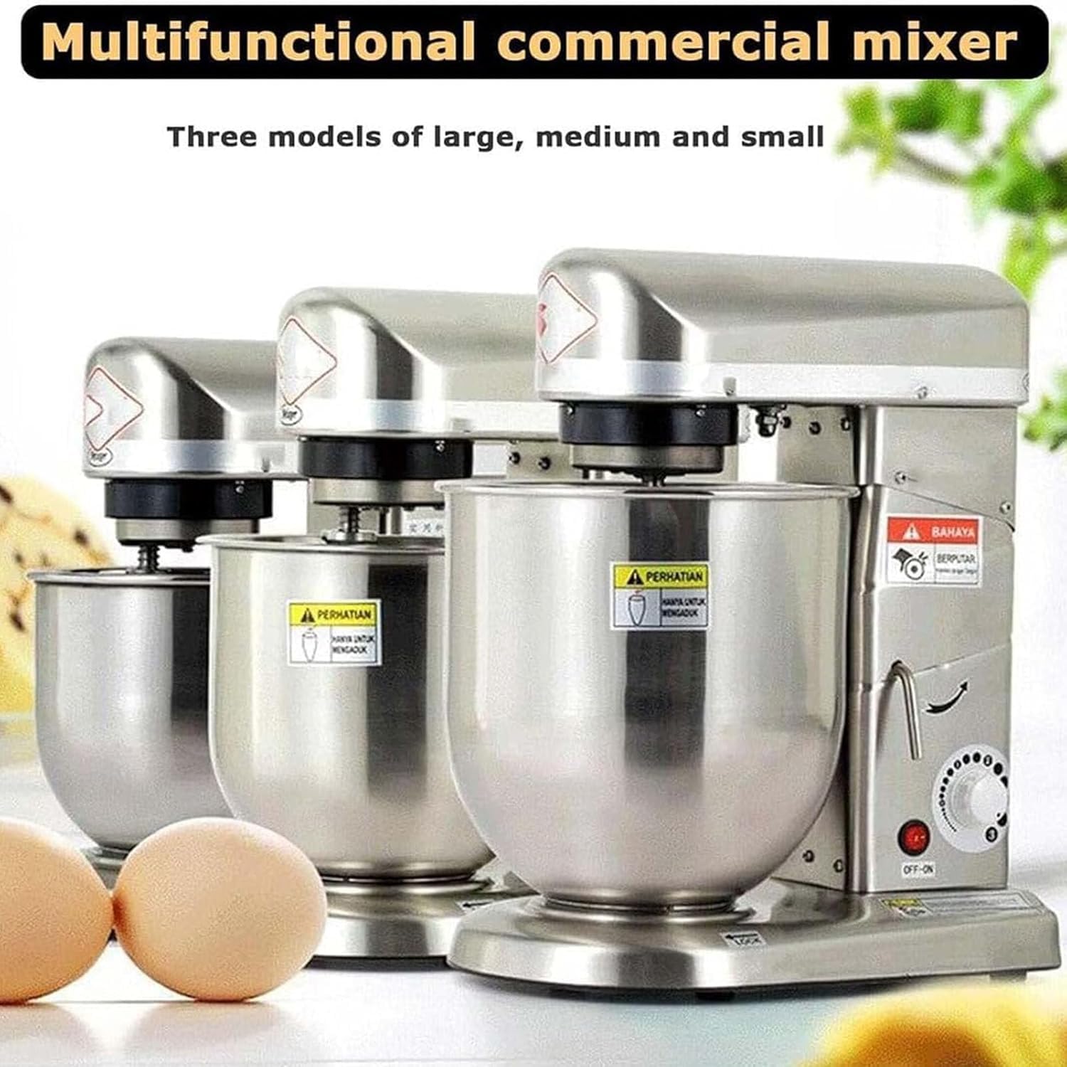 Impastatrice Planetaria Professionale da Banco 10L, Acciaio Inox con Gancio Impastatore, Frusta Piana e a Filo, 3 velocità, Motore 500W Rame per Impasti Pane, Torte, Pizza e Pasta Fresca,7L