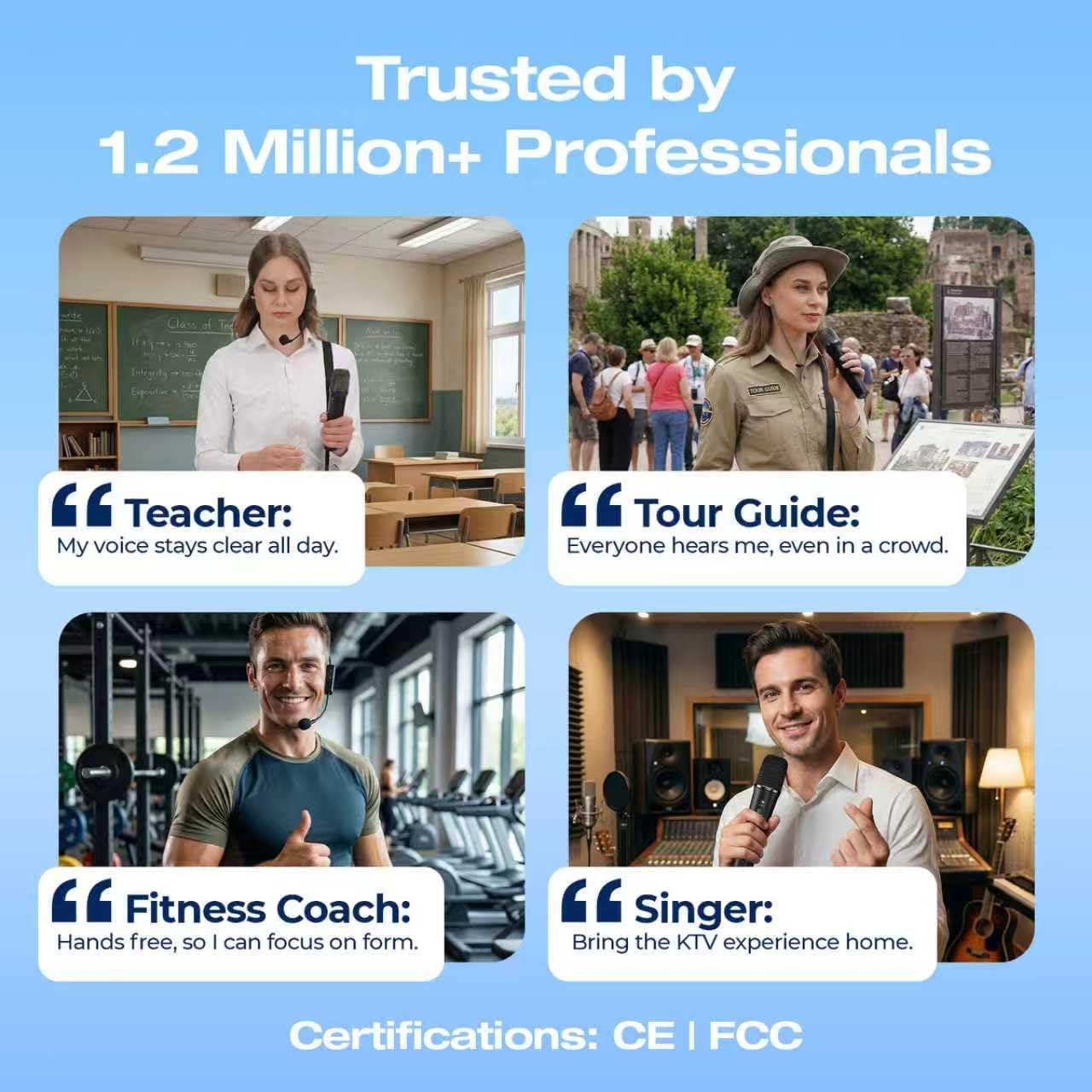 WinBridge S97 60W Bluetooth Speaker Mic– Powerful Wireless Voice Amplifier with Dual Microphones, Portable PA System & Karaoke Machine for Teachers, Sound Effects, Guitar Input, High Bass - Image 5