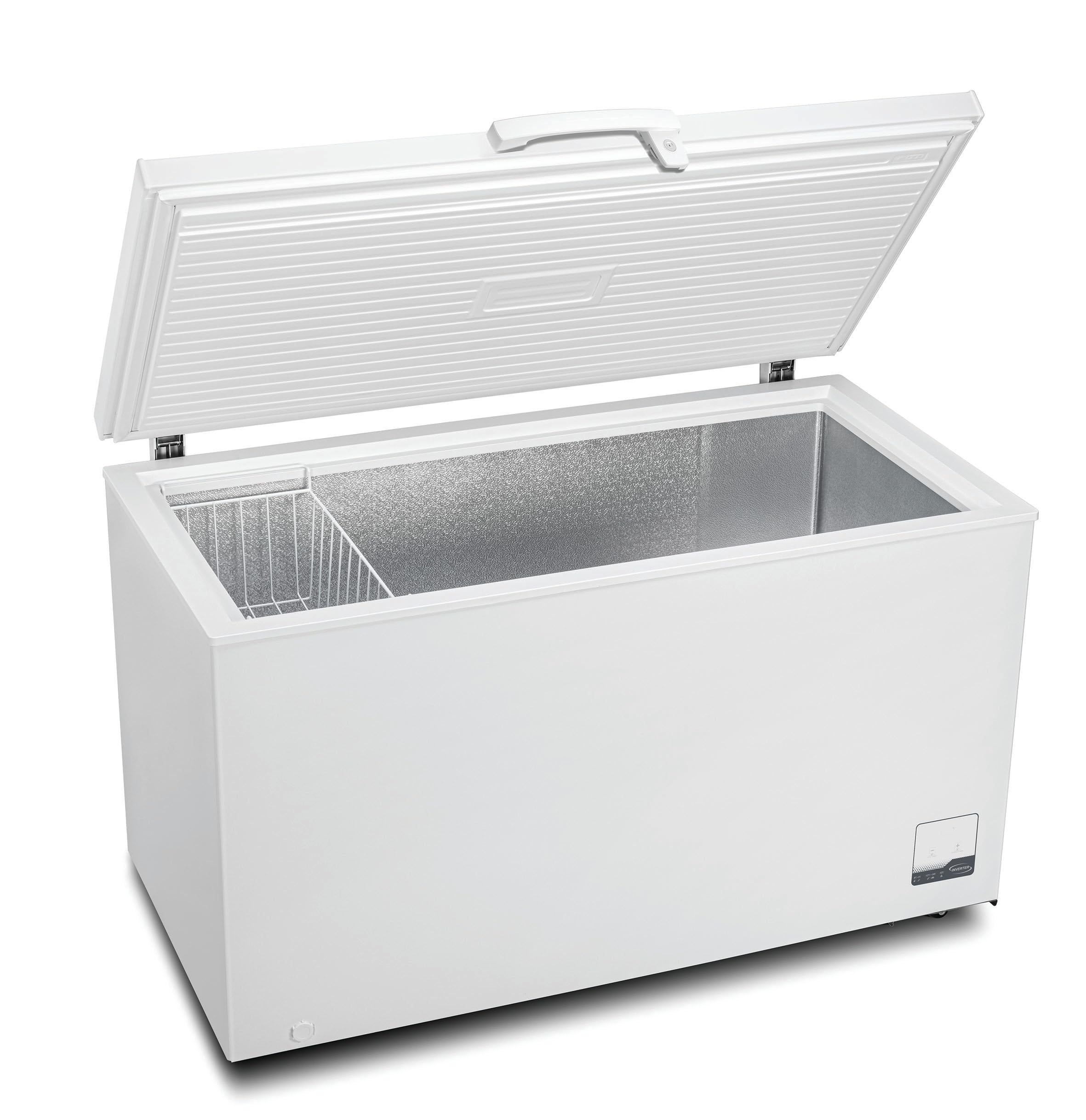 METRO Professional Congelatore GHF2300, acciaio/alluminio, 112.5 x 61 x 83.5 cm, 300 L, 95 W, 1 cestello, illuminazione a LED, con serratura, bianco